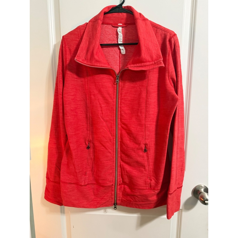 Lululemon Athletica Red Heathered Full Zip Jacket Size 12 Activewear Yoga